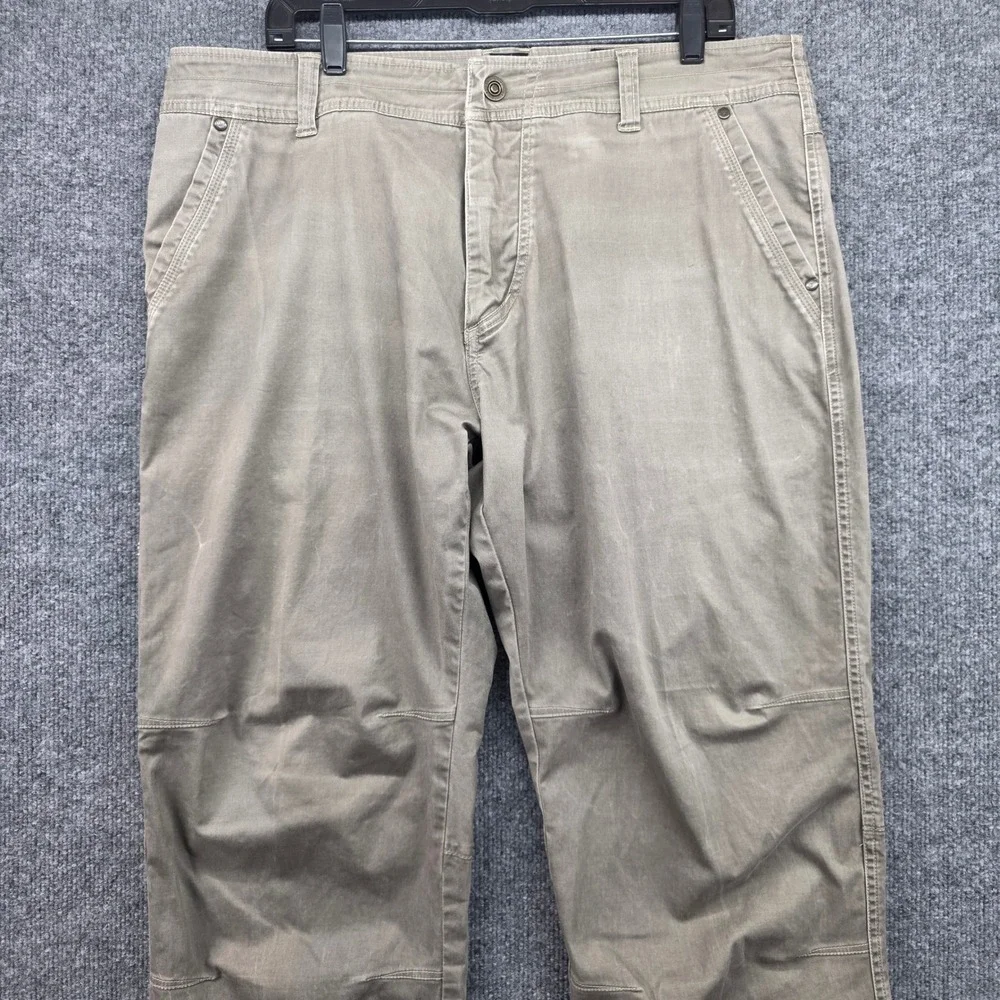 KUHL‎ Mens Khaki SLACKR Cargo Pants Outdoor Work Utility Pants Size 38X30